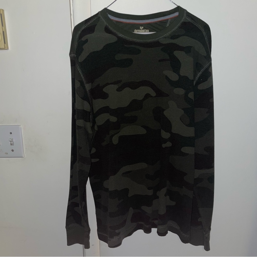 Outdoor Life Men’s Medium Camo Field Thermal Long-Sleeve Crew